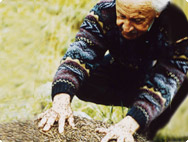 Vogel with his hands in the earth Vogel with his hands in the earth