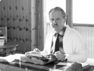 Alfred Vogel at his typewriter Alfred Vogel at his typewriter
